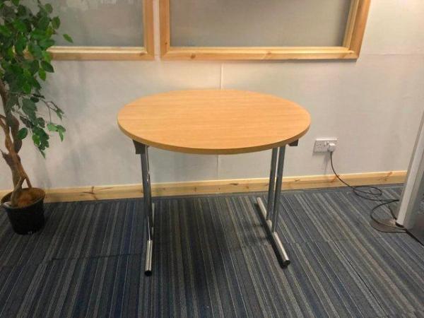 Image 2 of Wooden Foldable circular office/meeting/boardroom table