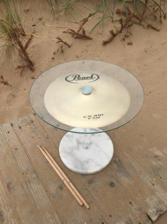 Image 3 of coffee table drums Pearl hi hats