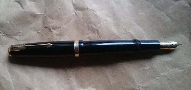 Preview of the first image of Parker Duofold Fountain Pen - 14k Gold Nib.