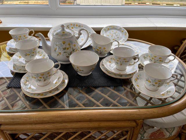 Preview of the first image of COLCLOUGH BONE CHINA 22 PIECE TEA SET.