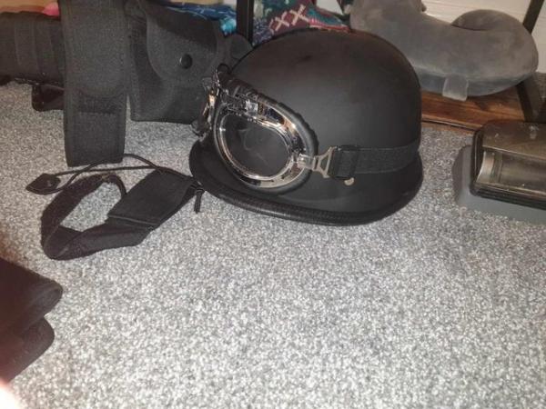 Image 3 of MOTORCYCLE HELMET AND GOGGLES USED AS FILM PROPS.