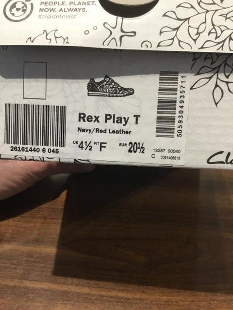 Preview of the first image of Toddlers T. rex Clark shoes size 4.5F.