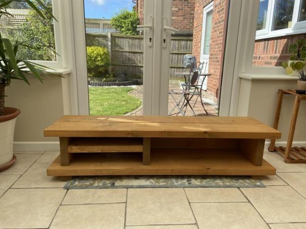 Image 1 of Solid Wood Chunky TV Unit