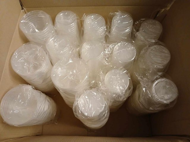 Preview of the first image of Brand New Packs Of 25 Plastic Pint Glasses.