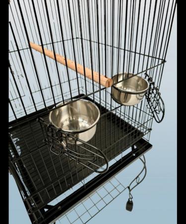 Image 4 of Parrot-Supplies Hawaii Parrot Cage With Stand Black