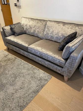 Image 2 of 3 Seater Taupe Velvet Sofa