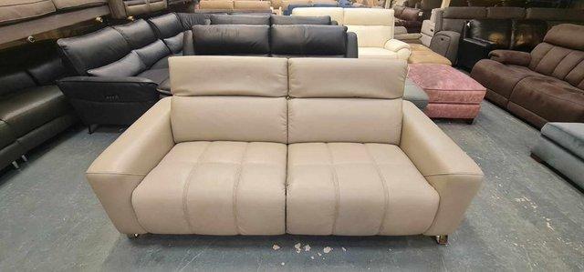 Image 2 of Ex-display Marvella grey leather 3 seater sofa