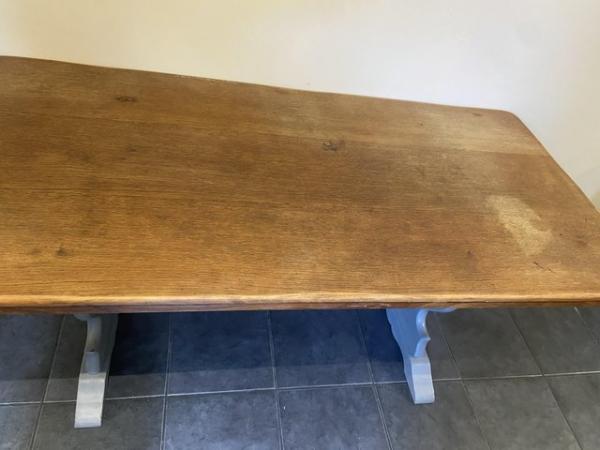 Image 3 of Farmhouse dining table solid needs TLC