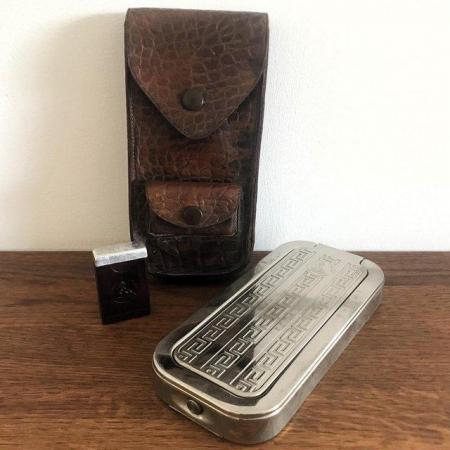 Image 1 of Vintage Rolls Razor The Whetter,blade in cases, leather case