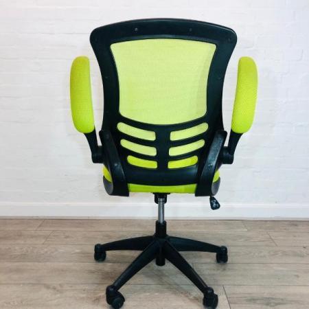 Image 3 of Green Mesh Back Operator Office Chair – Black Base & Frame,