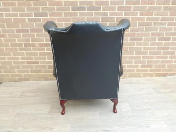 Image 8 of Chesterfield Black Queen Anne Armchair (UK Delivery)