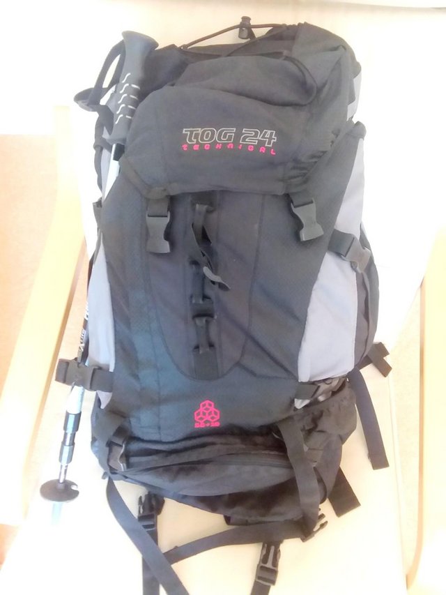 Preview of the first image of Rucksack Tog24 55+10L and alu 7075 trekking pole.