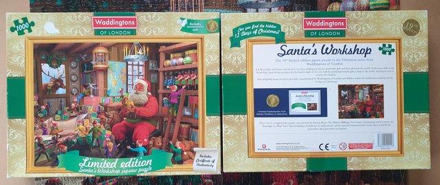 Preview of the first image of 1000 piece Ltd EDITION jigsaw called SANTAS WORKSHOP by WADD.