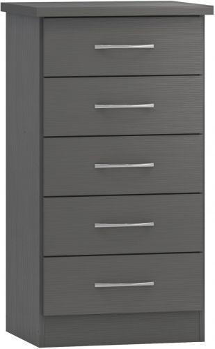 Preview of the first image of Nevada 5 drawer narrow chest in grey.