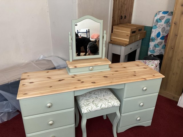 Preview of the first image of Dressing Table, Stool & Mirror Set.
