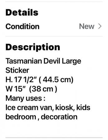 Image 1 of Large Taz (Tasmanian Devil) Sticker