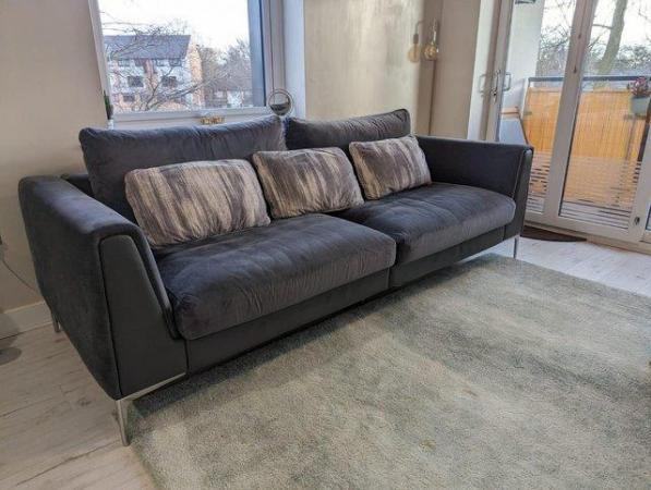 Image 3 of 4 seater velvet sofa. Designer