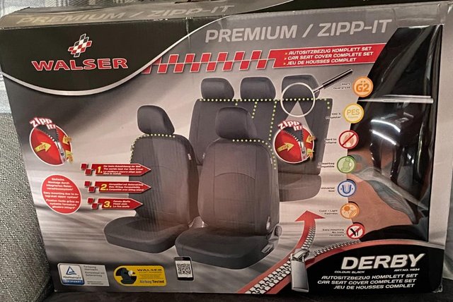 Image 1 of Black zipped car seat covers to fit Freelander 2