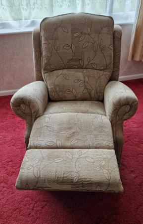 Image 1 of Manual Recliner Chair in Beige