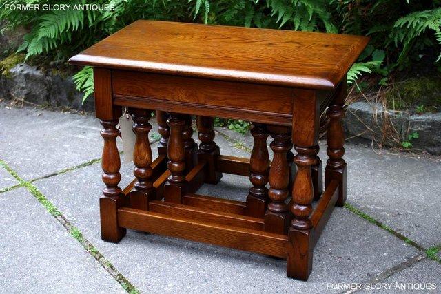 Image 43 of AN OLD CHARM LIGHT OAK NEST OF TABLES COFFEE TEA TABLE SET