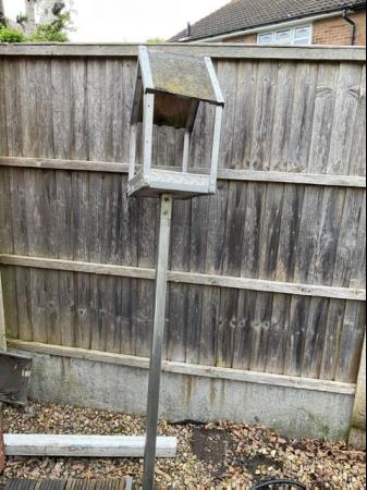 Image 1 of Stainless and wood Bird table