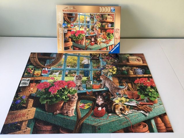 Preview of the first image of Ravensburger 1000 piece jigsaw titled Is He Watching?.