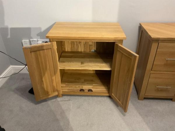Image 1 of Oak Corner Desk and Cabinet