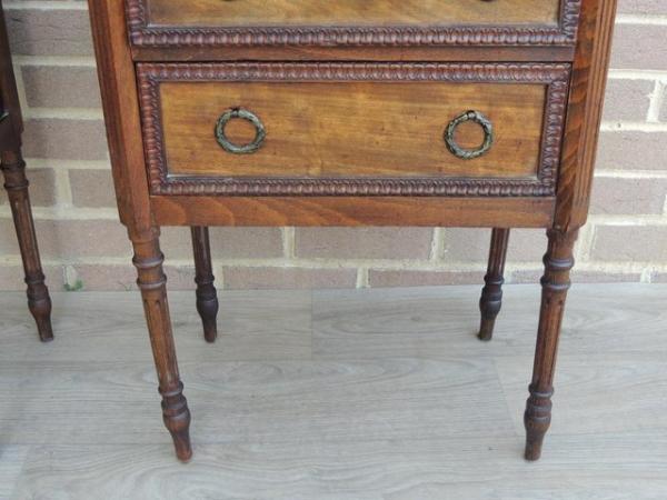 Image 14 of Pair of Antique Bedside Tables with Marble Tops (Delivery)