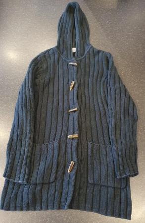 Image 1 of Next black knitted cardigan with hood, size Large