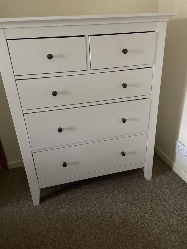 Preview of the first image of Dunelm bedroom drawers - excellent condition.