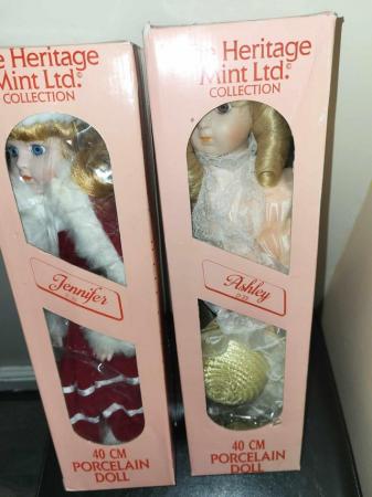 Image 1 of porcelain dolls new in box
