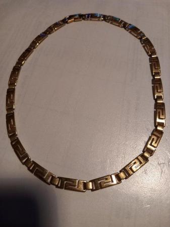 Image 1 of 9 carat gold overlay Greek keys necklace