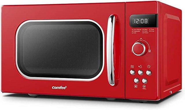 Preview of the first image of COMFEE RETRO STYLE MICROWAVE OVEN RED-20L-800W-NEW.