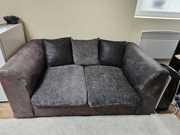 Image 2 of Black 2 seater sofa for sale