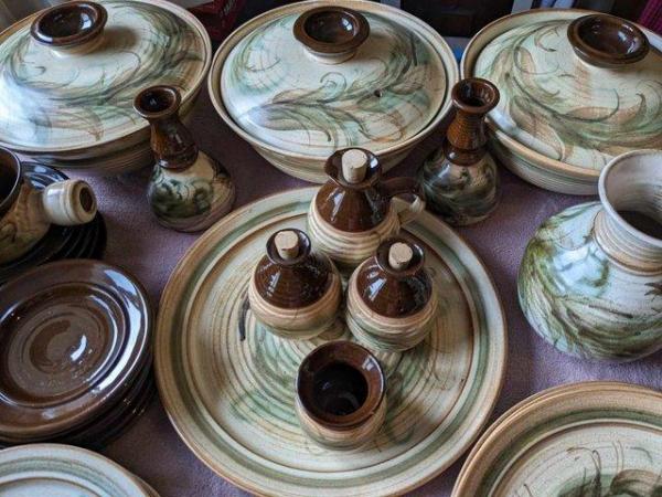Image 3 of Vintage Studio Pottery Dinner Set Comprising of 82 Pieces.