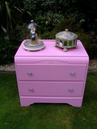 Image 1 of Barbie pink 2 drawer chest of drawers