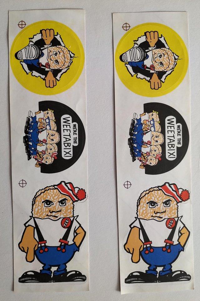 Preview of the first image of Weetabix Weetagang giveaway stickers strips 1980s.