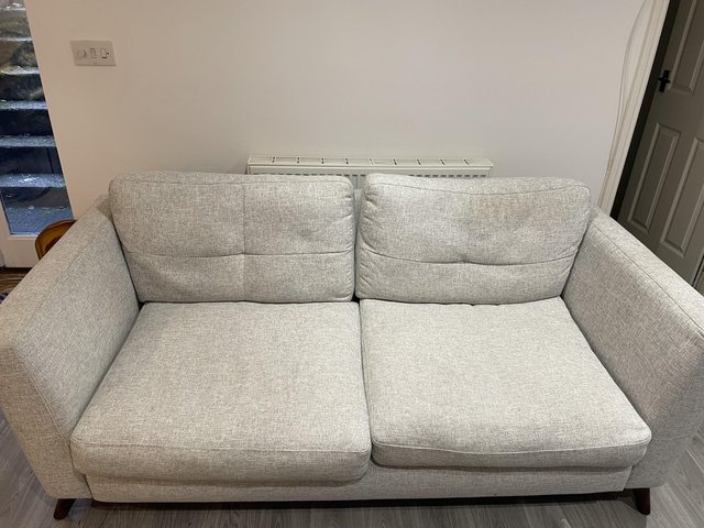 Preview of the first image of 3 Seater Fabric Sofa - Grey.