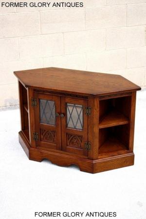 Image 71 of AN OLD CHARM LIGHT OAK CORNER TV DVD CD CABINET STAND TABLE