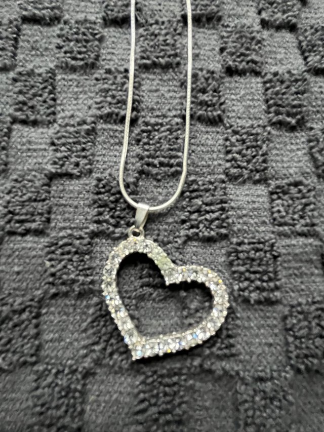 Preview of the first image of Heart Necklace Sterling Silver.