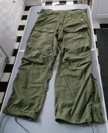 Image 10 of Ex-Forces Green Cargo Trousers.  Waist 30" to 36".