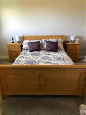 Image 2 of DOUBLE SIZE SLEIGH BED IN SOLID ALDER WOOD