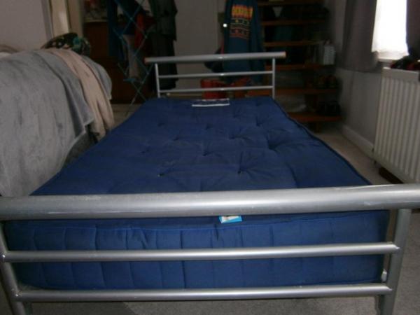 Image 2 of Single steel bed with mattress