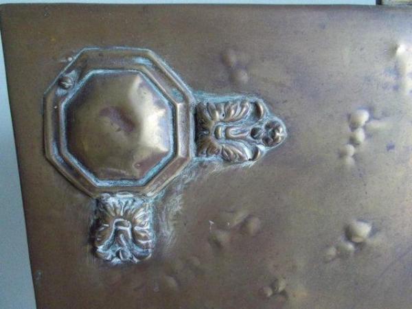 Image 4 of Art Nouveau Copper & Brass fire screen, nice patina (B)