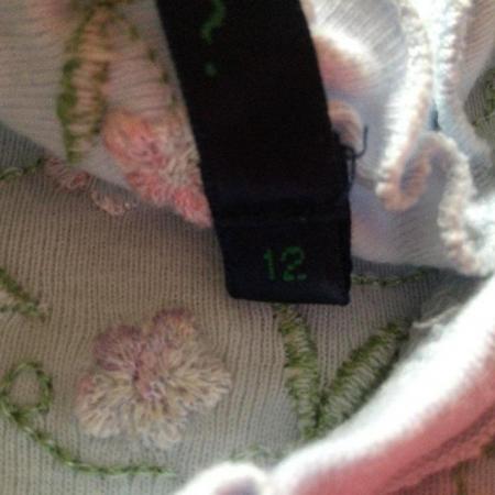 Image 6 of Sz 12 BODEN Pale Blue Embroidered 3/4 Sleeve Top