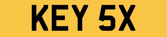 Preview of the first image of KEY5X KEYS Number Plate Private Personalised Registration.