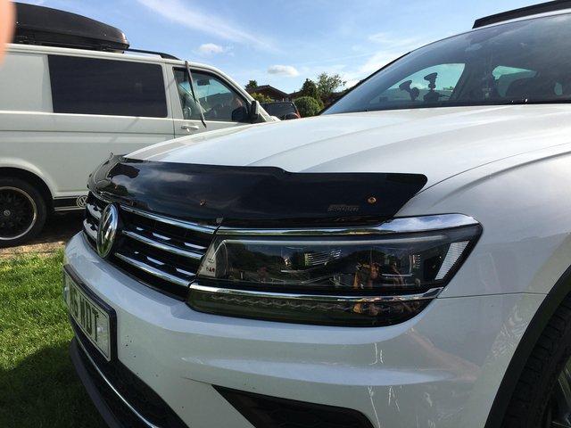 Preview of the first image of VW TIGUAN Black Acrylic Bonnet Protector.