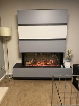 Image 1 of large colourful Modern fire surround