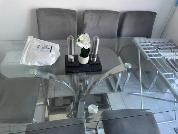 Image 3 of Glass table and with 6 chairs