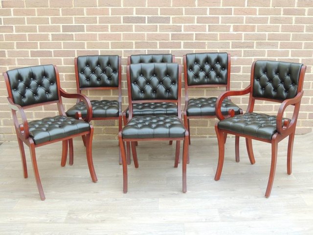 Preview of the first image of 6 Beresford & Hicks Chesterfield Dining Chairs (UK Delivery).